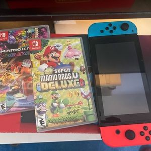 Nintendo switch with 3games